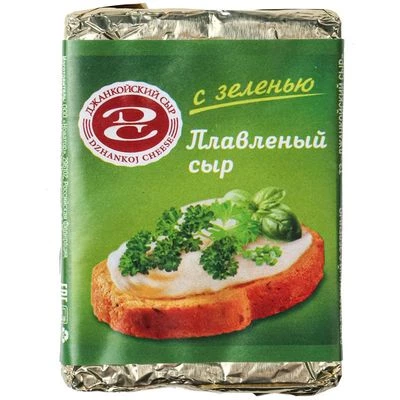 Сыр плавленый с зеленью 50% жир. Джанкойский сыр 90г-0}