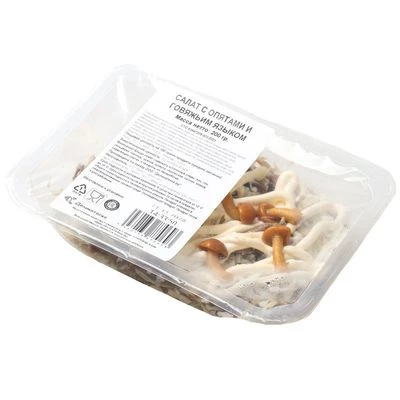 Салат с опятами и говяжьим языком Деликатеска 200г-1}