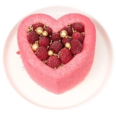 Торт-Бенто Праздничный Сердце с малиной 385г