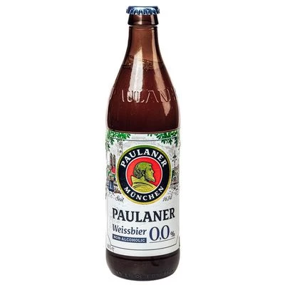 Пиво безалкогольное Paulaner Hefe-Weissbier светлое 500мл-0}
