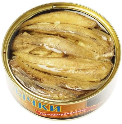 Бычки бланшированные консервированные в масле 240г-1}