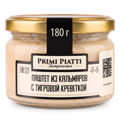 Паштет из кальмара с тигровой креветкой PrimiPiatti 180г РАСПРОДАЖА-0}