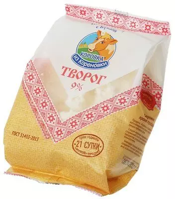 Творог Коровка из Кореновки 9% жир. 300г купить в Москве с доставкой на ...