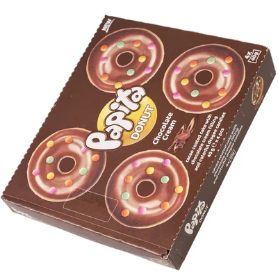 Кекс Papita Donut с какао глазурью, шоколадной начинкой и цветным драже Бельгия 160г-1}