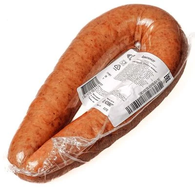 Колбаса полукопченая Домашняя с чесноком Деликатеска ~400г-1}