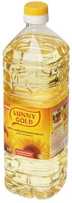 Масло подсолнечное рафинированное дезодорированное Sunny gold 1л-1}