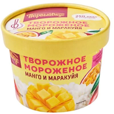 Мороженое с манго и маракуйей творожное 7.5% жир. 135г-1}