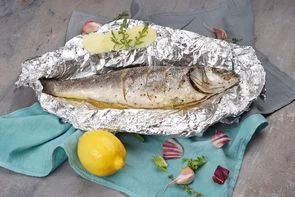 Сибас с имбирной заправкой 