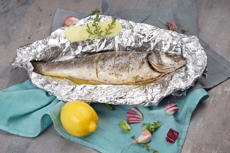 Сибас с имбирной заправкой