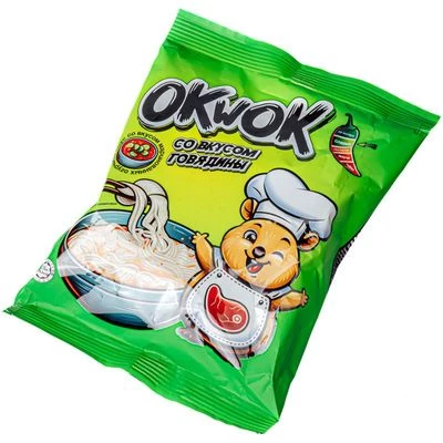 Лапша быстрого приготовления OkWok со вкусом говядины и соусом из маринованных огурчиков 100г-1}