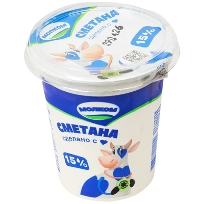 Сметана 15% жир. Молком 300г-1}