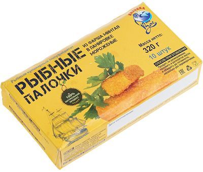 Рыбные палочки из фарша минтая 320г - купить в Москве по выгодной цене ...