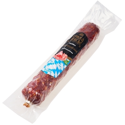 Колбаса сырокопченая Мюнхенская Гранд Мясъе ~400г-1}