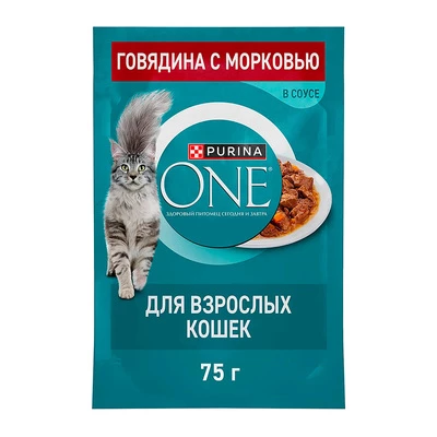 Влажный корм для кошек Purina One Говядина и морковь 75г-0}