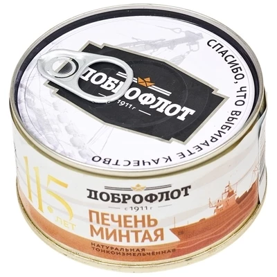 Печень минтая натуральная тонкоизмельченная Доброфлот 185г-1}