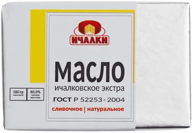 Масло сливочное Ичалковское Экстра 80% жир. 180г-0}