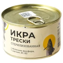 Икра трески стерилизованная 185г