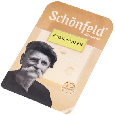 Сыр Эмменталер Schonfeld 45% жир. нарезка 125г-1}