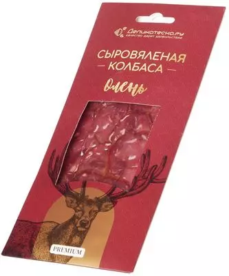 Колбаса из оленя нарезка сыровяленая 75г - купить в Москве по выгодной ...