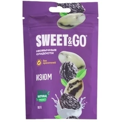 Конфеты Sweet&Go с изюмом в белой глазури 80г