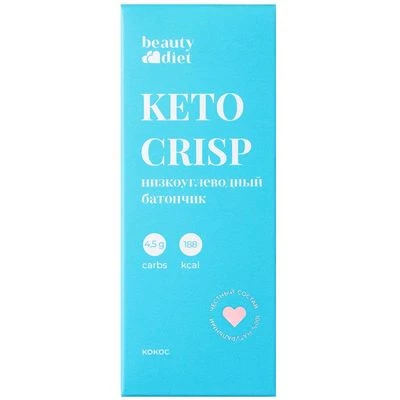 Батончик низкоуглеводный Keto Crisp Кокос без сахара 35г-0}