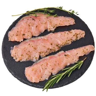 Лосось атлантический слабосоленый с укропом филе-слайсы Деликатеска 100г-0}