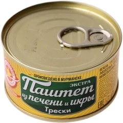 Паштет из печени и икры трески Вкусные консервы 120г