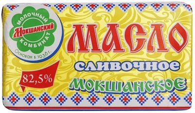 Масло сливочное Мокшанское несоленое 82.5% жир. 185г-0}