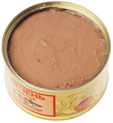 Печень минтая по-приморски в масле 185г-1}