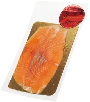 Семга филе-ломтики слабосоленые без консервантов спецпосол Деликатеска 100г-1}