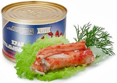 Мясо краба консервированное 240г-0}
