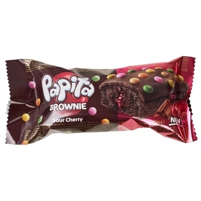 Кекс шоколадный Papita Brownie с вишневой начинкой 40г-0}