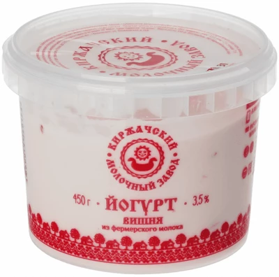 Йогурт густой вишневый 3,5% жир., 450г -0}