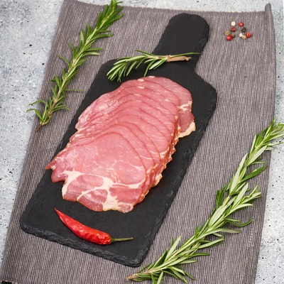 Шейка сырокопченая Венская нарезка Деликатеска 100г-1}