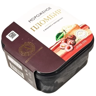 Мороженое пломбир с вишней и маскарпоне А.Ростагрокомплекс 15% жир. 300г-0}