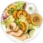 thumb-Салат с персиками и запеченной курицей Деликатеска 170г РАСПРОДАЖА-0}