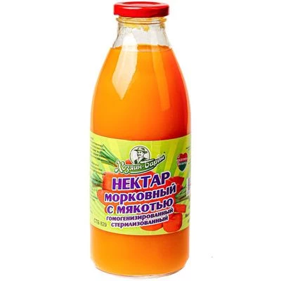 Нектар морковный с мякотью Хозяин-барин Беларусь 750мл -0}