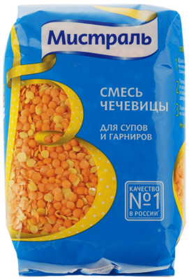 Чечевица красная и желтая смесь 450г - купить в Москве по выгодной цене ...