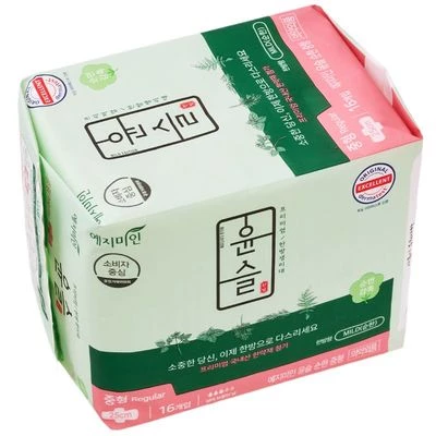 Прокладки гигиенические Yejimiin Cotton Touch Mild Herb с крылышками Корея 16шт-0}