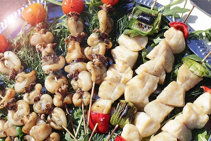 Морепродукты на гриле