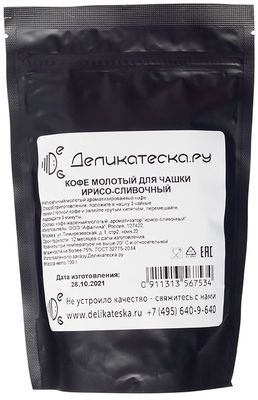 Кофе Ирисо-сливочный Деликатеска молотый для чашки 100г-0}