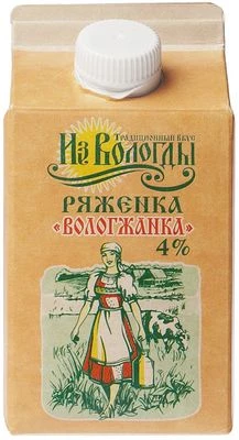 Ряженка Вологжанка 4% жир. 470г-0}