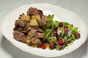 Печень индейки с грушей