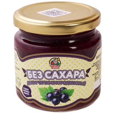 Джем черносмородиновый без сахара 195г-0}