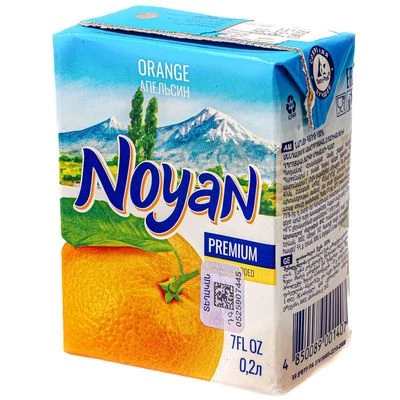 Сок апельсиновый 100% Ноян Армения 200мл-1}