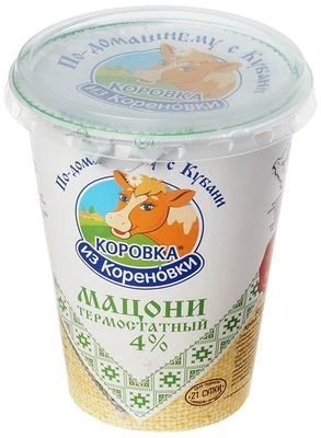 Мацони термостатный Коровка из Кореновки 4% жир. 300г-0}
