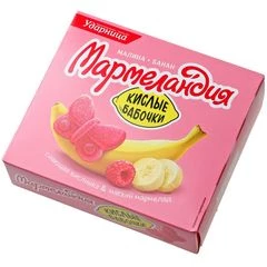 Мармелад Кислые бабочки со вкусом банан-малина Мармеландия Ударница 250г
