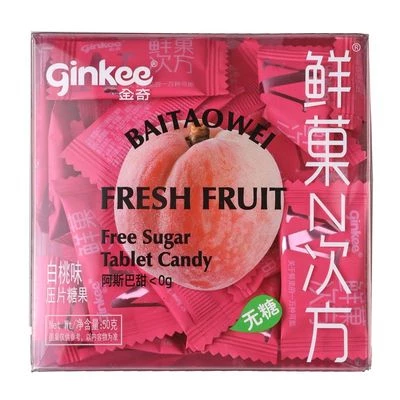 Леденцы освежающие Фростиксы без сахара Ginkee Fresh Fruit со вкусом персика Китай 50г-1}