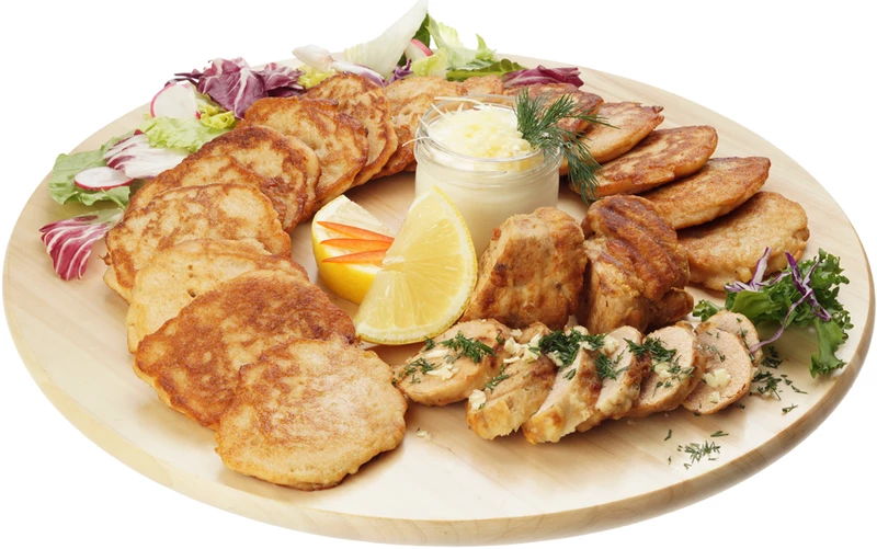 Драники с икрой трески