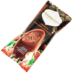 Мороженое Эскимо пломбир с ароматом трюфеля и наполнителем из красного апельсина Бахрома 75г